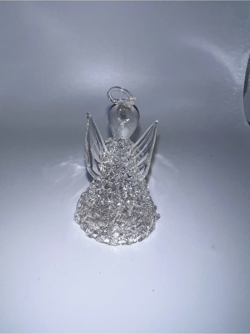 Clear glass angel figurine